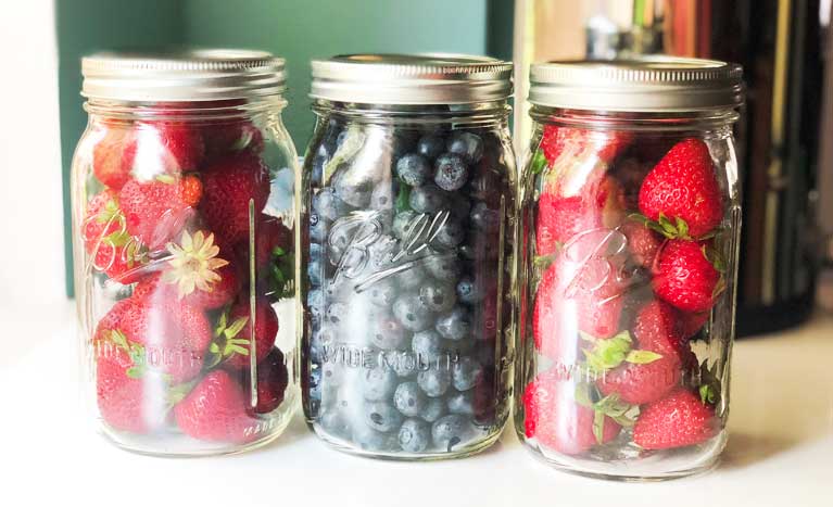 fruit in mason jars