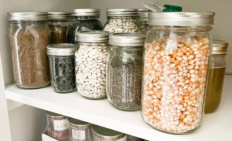 food storage in mason jars