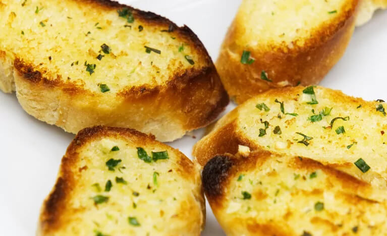 pieces of garlic bread