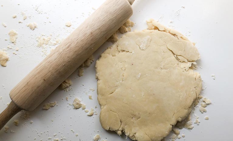 dough with rolling pin