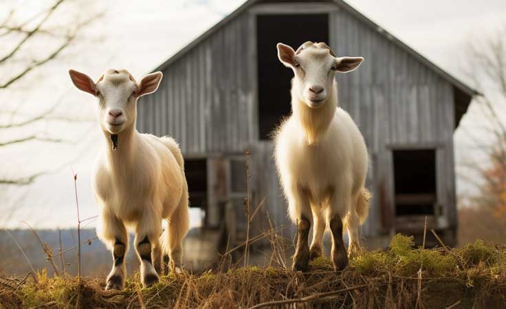 goats on homestead