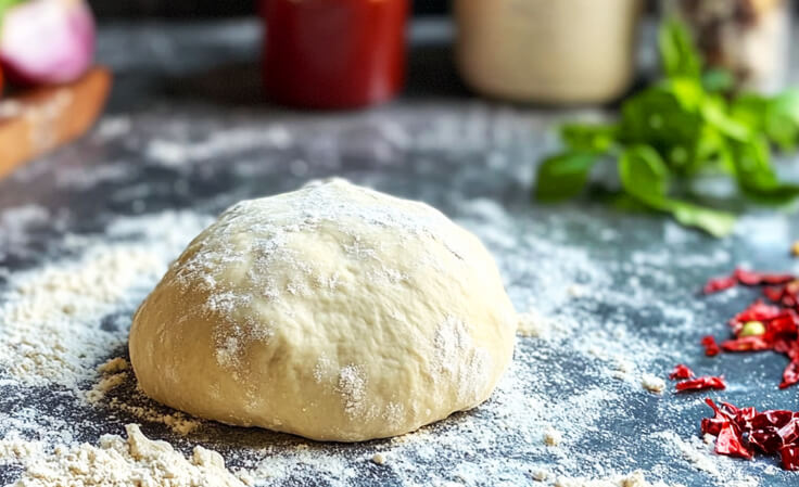 making homemade pizza dough