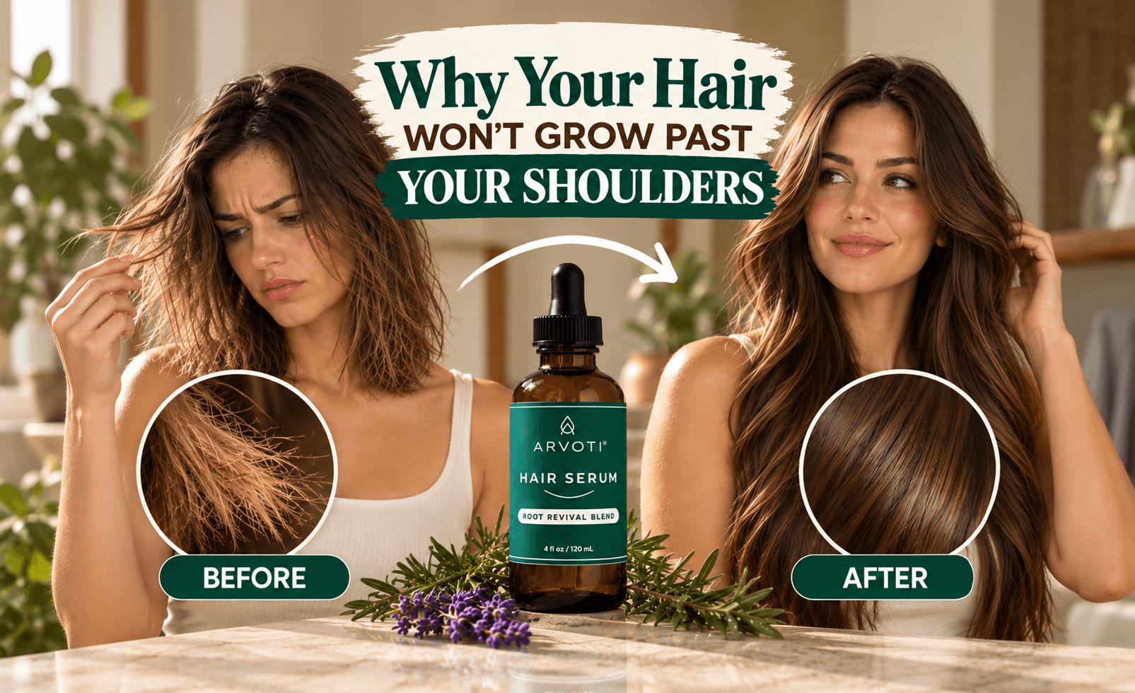 before and after hair serum